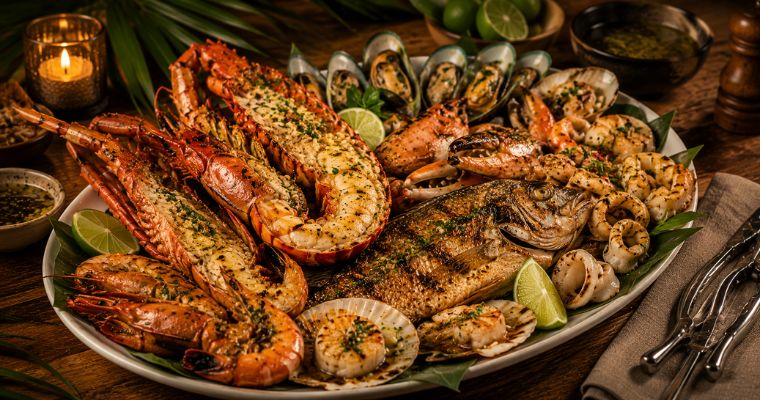 Fresh seafood at Garden Beach Hotel